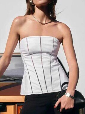 Reformation Hilda Top Sz0 Bright White Camisole Causal Cotton Soft